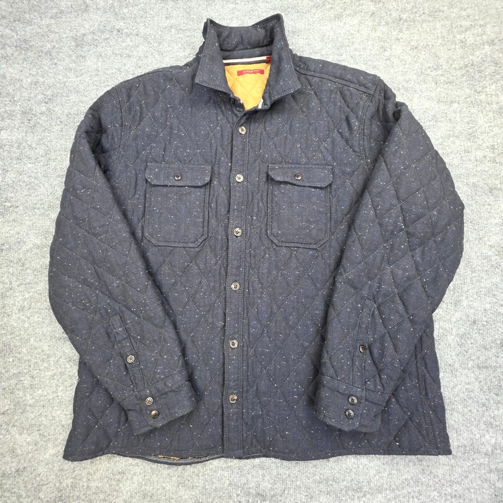 Jeremiah Ramsey Quilted Cotton Shirt Jacket Men's XL Blue Galaxy Lined Cotton